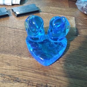 Blue glass birds